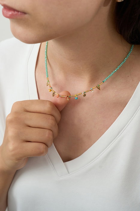 Heliophilia Silver Collar de Metal Multicolor con Acabado Lacado